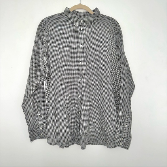 J. Crew Gingham lightweight Black and White Button Down Shirt size XL/22 - Picture 1 of 7